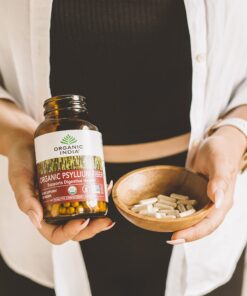 Organic India Psyllium Herbal Powder - Whole Husk Fiber, Healthy Elimination, Keto Friendly, Vegan, Gluten-Free, USDA Certified Organic, Non-GMO, Soluble & Insoluble Fiber Source - 12 Oz Canister (Pack of 1) 29 818URobiBvL