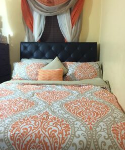 Intelligent Design Senna Comforter Set Full/Queen Size - Orange/Taupe, Damask – 5 Piece Bed Sets – All Season Ultra Soft Microfiber Teen Bedding - Great For Guest Room and Girls Bedroom 48 818VAeeornL