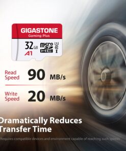 Alternative view of [Gigastone] Micro SD Card 32GB, Gaming Plus, MicroSDHC Memory Card for Nintendo-Switch, Smartpone, Roku, Full HD Video Recording, UHS-I U1 A1 Class 10, up to 90MB/s, with MicroSD to SD Adapter 32GB 1pk