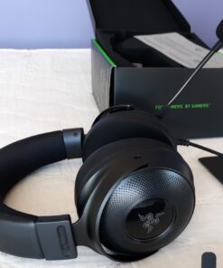 Razer Kraken V3 HyperSense Wired USB Gaming Headset w/Haptic Technology: Triforce Titanium 50mm Drivers - THX Spatial Audio - Hybrid Fabric & Leatherette Memory Foam Cushions - Detachable Mic 93 818X4wS PJL