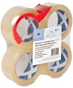 Sparco Packing Tape, with Dispenser, 3 Inches Core, 3.0mil, 2 x 55 Yards, 4 per Pack, CL (SPR64011) 7 818Xw7NNT0L