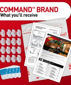 Command Outdoor Light Clips, Damage Free Hanging Light Clips with Adhesive Strips, Wall Clips for Hanging Outdoor Christmas Decorations, Lights and Cables, 20 Clear Clips and 24 Command Strips 20 Clips 31 818YPT8WzsL