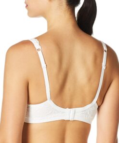 Bali Lace Desire Underwire Bra, Full-Coverage Lace Bra with Underwire Cups, Plunging Underwire Bra for Everyday Comfort 34B White 9 818YWjMrbVL 2
