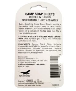 Coleman Camp Soap Sheets, Travel Soap Sheets - 50 count 10 818YgXN1OHL