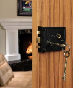 A29 Cast Iron Horizontal Rim Lock, Black Powder-Coated Finish 9 818bRwckT3L