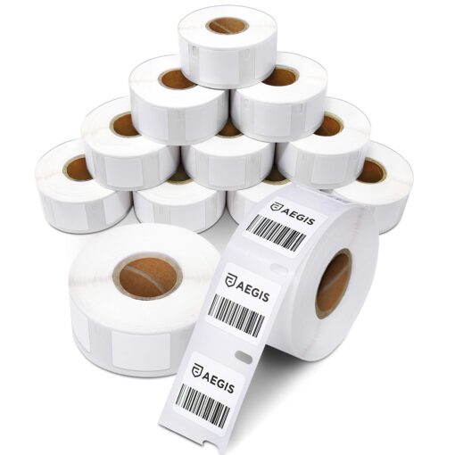 Aegis - Compatible 1” Direct Thermal Labels Replacement for DYMO 30332 (1" X 1") Square Multipurpose, Use with Labelwriter 450, 450 Turbo, 4XL Printers - 12 Rolls 1" X 1" - 30332