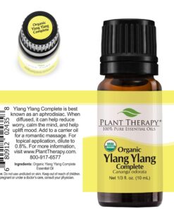 Plant Therapy Ylang Ylang Complete Organic Essential Oil 100% Pure, Undiluted, Natural Aromatherapy, Therapeutic Grade 10 mL (1/3 oz) 11 818e5znOnL