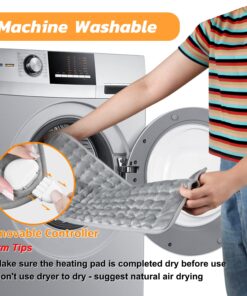 Heating Electric Pad for Back, Shoulders, Abdomen, Legs, Arms, Electric Fast Heat Pad with Heat Settings, Auto Shut Off, Silver Gray (33'' × 17'') 33''×17'' 13 818fOXAySNL