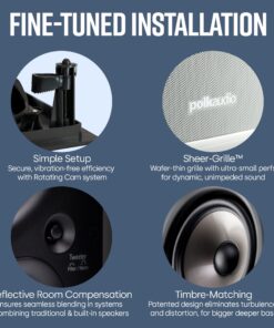 Polk Audio 265-RT 3-way In-Wall Speaker - The Vanishing Series | Easily Fits in Ceiling/Wall | High-Performance Audio - Use in Front, Rear or as Surrounds | With Power Port & Paintable Grille - Black Single 45 818gI4uZmuL