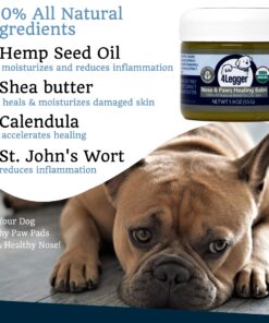 4Legger Certified Organic Nose & Paw Pad Healing Balm Unscented for Dry Chapped and Cracked Paw Pads, Elbows, Snout, Dry Skin with Hemp Oil, Vegan Wax, Calendula & Shea Butter - Made in USA - 1.9 oz 21 818gjkhkBjL 1