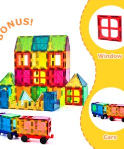 cossy 120Pcs Magnet Tiles Magnetic 3D Building Blocks Set Educational Construction Toys for 3+ Year Kids with Stronger Magnets, Rivets-Fastened, Educational, Recreational, Conventional 120 35 818glFtiACL