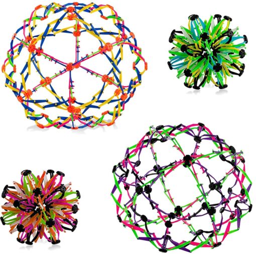 4E's Novelty Expandable Breathing Ball Sphere (4 Pack) Toy for Kids Stress Reliever Fidget Toys Colors May Vary for Yoga Anxiety Relaxation Expands from 5.6" to 12"