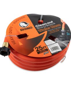 Camco Rhino 25-Ft Clean-Out Camper/RV Black Water Hose | Features a Heavy-Duty PVC Design & Bright Orange Color | Clean-Out Camper Black Water, Grey Water or Tote Tanks | 5/8” Inside Diameter (22990) Clean Out Hose 16 818iyLz eL