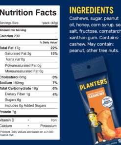 Planters Honey Roasted & Salted Cashews, 1.5 Ounce (Pack of 18) 18 818lO1JSNfL 1