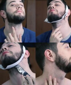 Aberlite FlexShaper - Beard Shaper Neckline Guide - Hands-Free & Flexible, The Ultimate Shaping Template, Trimmer, Lineup Stencil Kit beard liner tool outliner (White) White 26 818mELuO L