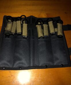 Whetstone Cutlery S-Force Kunai Knives - 12-Pack Black and Green Stainless-Steel Ninja Throwing Knife Set with Cord-Wrapped Handles and Carry Case 41 818nDMcG48L