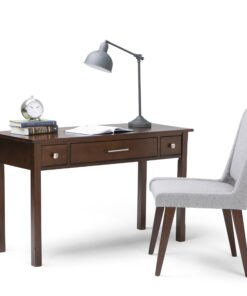 SIMPLIHOME Avalon SOLID WOOD Contemporary 47 Inch Wide Writing Office Desk in Dark Tobacco Brown, For the Office Desk, Writing Table, Workstation and Study Table 17 818pVz5JDvL