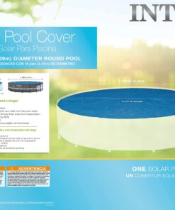 INTEX 28015E Solar Pool Cover: For 18ft Round Easy Set and Metal Frame Pools – Insulates Pool Water – Reduces Water Evaporation – Keeps Debris Out – Reduces Chemical Consumption 18 ft 25 818q7JkjzML