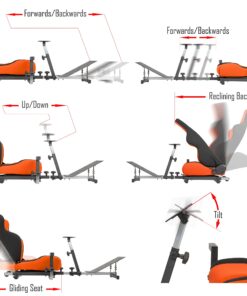 OpenWheeler GEN3 Racing Wheel Simulator Stand Cockpit Orange on Black, Video Game Controller, Fits All Logitech G923, G920, Thrustmaster, Fanatec Wheels, Compatible with Xbox One, PS4, PC Platforms. 34 818qAYQfceL