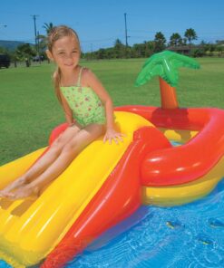 Intex 57454EP 100-inch x 77-inch Inflatable Ocean Children's Play Center Outdoor Backyard Kiddie Pool and Game Set 1 Pack 30 818sQg1ZhIL