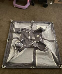 TODALE Baby Playpen for Toddler, Large Baby Playard, Indoor & Outdoor Kids Activity Center with Anti-Slip Base, Sturdy Safety Play Yard with Soft Breathable Mesh, Playpen for Babies(Gray,50”×50”) 50x50x27 Inch (Pack of 1) Grey 53 818tDc8rkdL