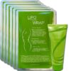 lipo applicator Tummy Body Wrap With Guarana, Green Tea, and Seaweed Wraps Works For Stomach Belly Legs Arms Abdomen. 6 Body Wraps + Defining Gel 21 818v7DriwQL