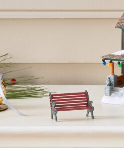 Department 56 Village Cross Product Accessories Wrought Iron Park Bench Figurine, 2.25 Inch, Red 14 818viRQEGzL