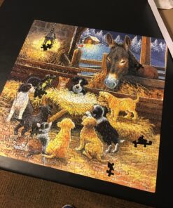 SUNSOUT INC - Barnyard Nativity - 500 pc Jigsaw Puzzle by Artist: Chrissie Snelling - Finished Size 19" x 19" Christmas - MPN# 39535 13 818wsS42L 1