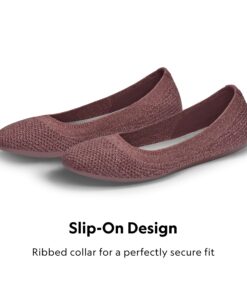 Allbirds Women’s Tree Breezers, Knit Ballet Flats, Slip-On Everyday Round Toe Shoes, Machine Washable Made with Natural Materials 5 Botanic Red (Botanic Red Sole) 10 818wxLSyXFL