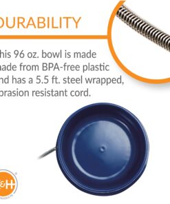 K&H Pet Products Thermal-Bowl Outdoor Heated Dog Bowl Blue 96 Ounces 26 818z6F21gkL