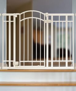 Summer Infant Multi-Use Decorative Extra Tall Safety Pet and Baby Gate,28.5'-48' Wide, 36' Tall,Pressure or Hardware Mounted, Install on Wall or Banister in Doorway or Stairway,Auto Close Door -Beige 36" Tall, 28.5 - 48.0" Wide Beige 50 818zN9I09oS