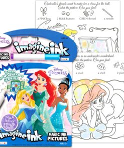 Disney Princess Imagine Ink Book and Sticker Book Set (Bundle Includes 2 Books and Mess Free Marker) 10 8191YFhziL