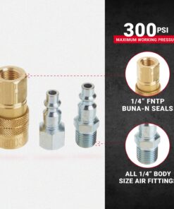 Milton (S-210) 1/4" NPT M-Style Coupler and Plug Kit, (12-Piece) 16 8191waGunLL