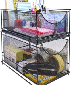 Sorbus® Cabinet Organizer Drawers— Mesh Storage Organizer with Pull Out Drawers—Ideal for Countertop, Cabinet, Pantry, Under the Sink, Desktop and More (Black 1 Drawer) Black 19 8191zx34D2L