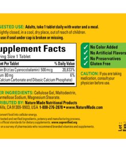 Nature Made Vitamin B12 500 mcg, Dietary Supplement for Energy Metabolism Support, 200 Tablets, 200 Day Supply 200 Count 20 8192FUhu6UL