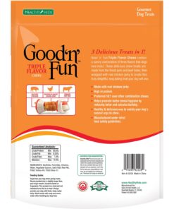 GOOD 'N' FUN Triple Flavor Chews, Rawhide Treats for Dogs 6 Count (Pack of 1) 18 8192V60vy5L