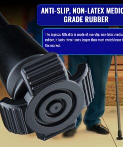 Alternative view of Ergocap® Ultralite Crutch/Cane Rubber Tip - Rubber Replacement Foot Pad for Canes/Crutches - Stable Four Point, Engineered to Mimic The Joint Articulation of The Foot/Ankle (1 Unit-Universal) 1