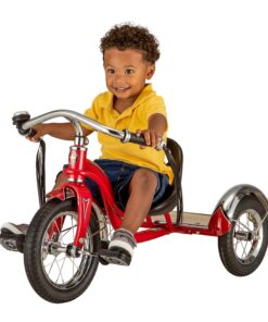 Alternative view of Schwinn Roadster Bike for Toddler, Kids Classic Tricycle, Low Positioned Steel Trike Frame with Bell and Handlebar Tassels, Rear Deck Made of Genuine Wood, for Boys and Girls Ages 2-4 Year Old, Red
