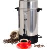 West Bend 33600 Coffee Urn Commercial Highly-Polished Aluminum NSF Approved Features Automatic Temperature Control Large Capacity with Fast Brewing and Easy Clean Up, 100-Cup, Silver