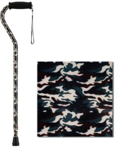 NOVA Designer Walking Cane with Offset Handle, Lightweight Adjustable Walking Stick with Carrying Strap Camouflage Design 6 8194 uwBBLL