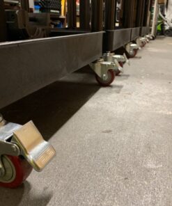 SungMi 4 Pack 3" Heavy Duty Caster Wheels PVC Threaded Stem Swivel Casters with 360 Degree Blue Wheels (4 with Brakes) Nuts Included SM-AMS-240008 4 with Brakes 15 81943iCfPRL