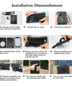 BRAECN iPad Air 1st Generation Case,Heavy Duty Full-Body Rugged Protective iPad Air 9.7 Case with 360 Degree Swivel Kickstand/Hand Strap/Adjustable Shoulder Strap for ipad air Protective case-Green Green 14 8194hK0CTL