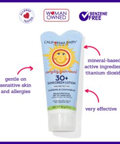 California Baby SPF30+ Sunscreen Lotion, Everyday/Year Round, Water Resistant and Hypo-Allergenic, 2.9 Ounce 10 81953VEj2oL