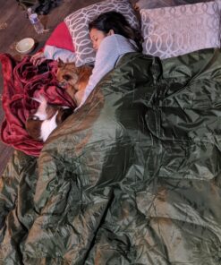 CANWAY Double Sleeping Bag,2 Person Sleeping Bag Lightweight Waterproof with 2 Pillows for Camping, Backpacking, or Hiking for Adults or Teens Queen Size XL & XXL Army Green 30 81956xI2RQL