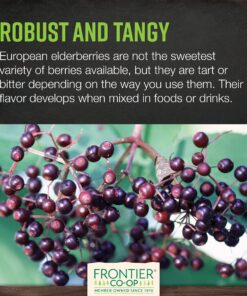Frontier Co-op Dried Elderberries, European Whole | Kosher & Non-GMO | For Making Tea, Syrup, Gummies | 1 Pound Bulk Bag | Sambucus nigra L. 1 Pound (Pack of 1) 23 8195GEgsPaL 1