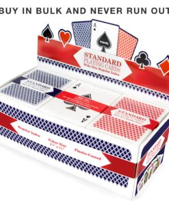 Brybelly 12 Decks of Playing Cards|Poker Wide Size (6 Red/6 Blue)|Plastic Coated Cards for Poker, Blackjack| Regular Index one 19 8195uXhJKhL