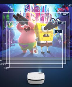 Outdoor Projector, Mini Projector for Home Theater, 1080P and 240" Supported Movie Projector 7500 L Portable Home Video Projector Compatible with Smartphone/TV Stick/PS4/PC/Laptop 14 81977wY4TS