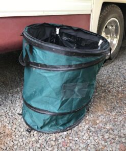 Coghlan's Deluxe Pop-Up Trash Can, Spring-loaded Collapsible Garbage Can for Camping, 24 x 19 inches, Heavy-Duty 600D Polyester, 29.5 Gallon, Green 21 8198ese gJL