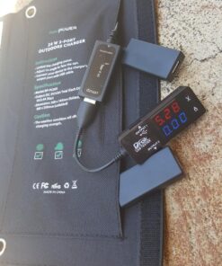 DROK USB Tester, USB-A 2.0 Digital Multimeter Dual USB Output Ports PD QC 3.0 Color LED Display, 7 Modes Capacity Voltage Current Power Voltmeter Ammeter for Laptop Power Bank Solar Panel Black 56 8199IAL6xzL