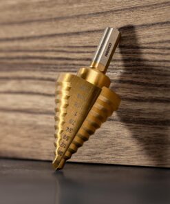 NEIKO 10194A Titanium Step Drill Bit, High-Speed Alloy-Steel Bit, Hole Expander for Wood and Metal, 10 Step Sizes from 1/4 Inch to 1 3/8 Inches 1/4 to 1-3/8" Tri-Flat Shank Straight 23 819BuLeyWBL